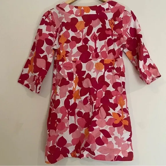 BODEN Pink 100% Linen Tropical Floral Print Tunic Dress