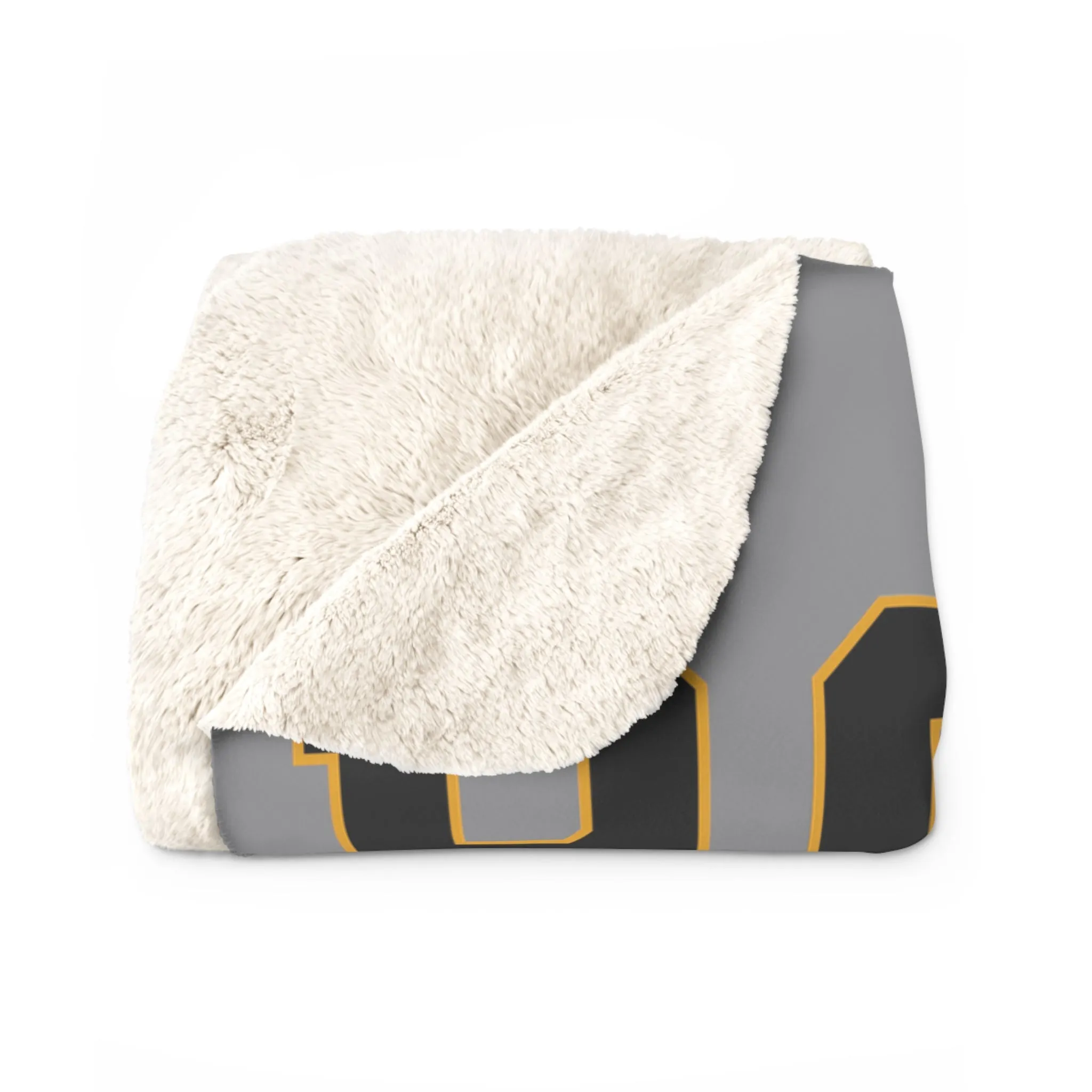 Boston Hockey Crossed Sticks Sherpa Fleece Blanket