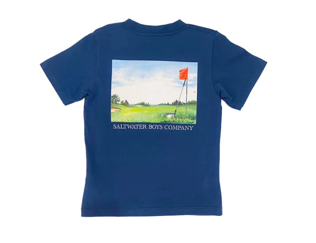 Boys Golf SS Pocket Tee - Navy
