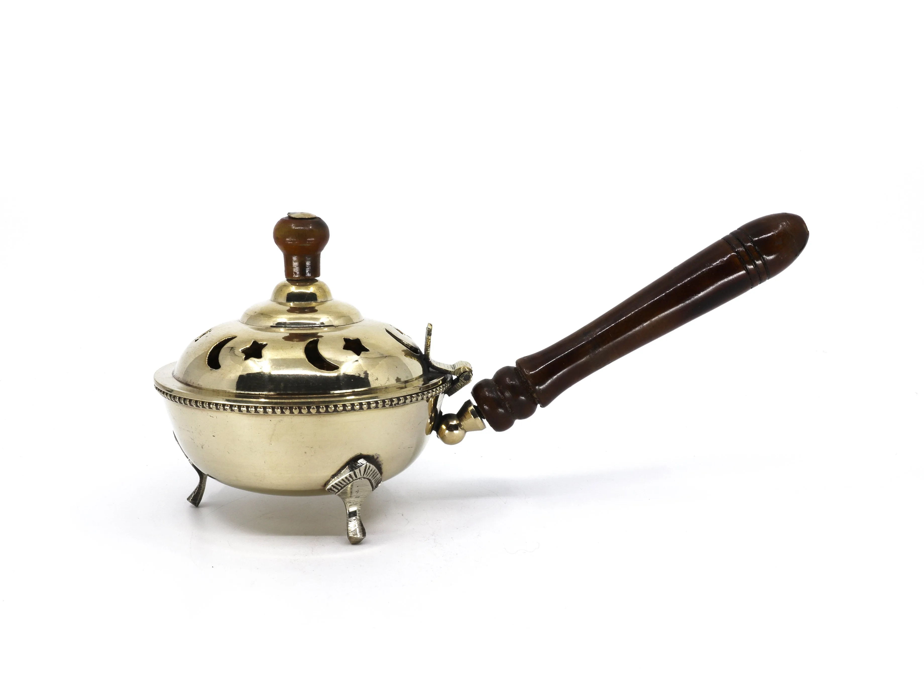 Brass Resin Burner with wood handle