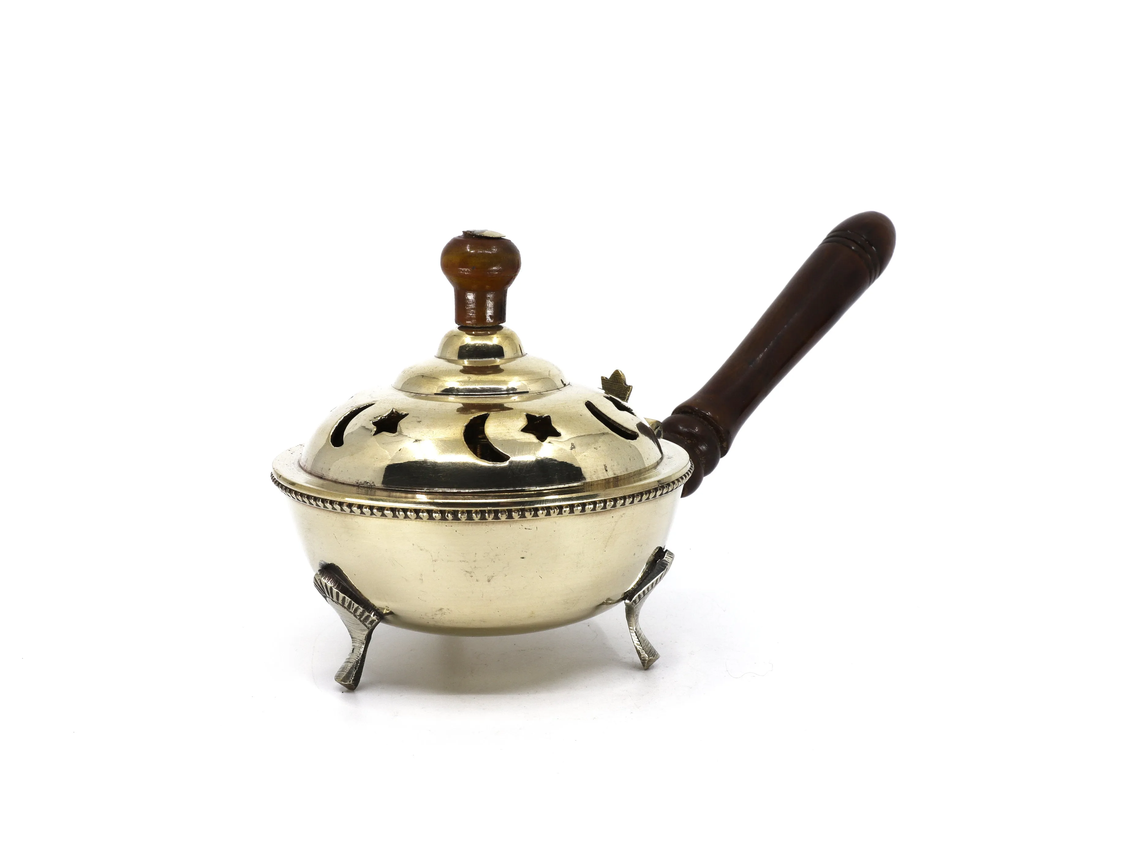 Brass Resin Burner with wood handle