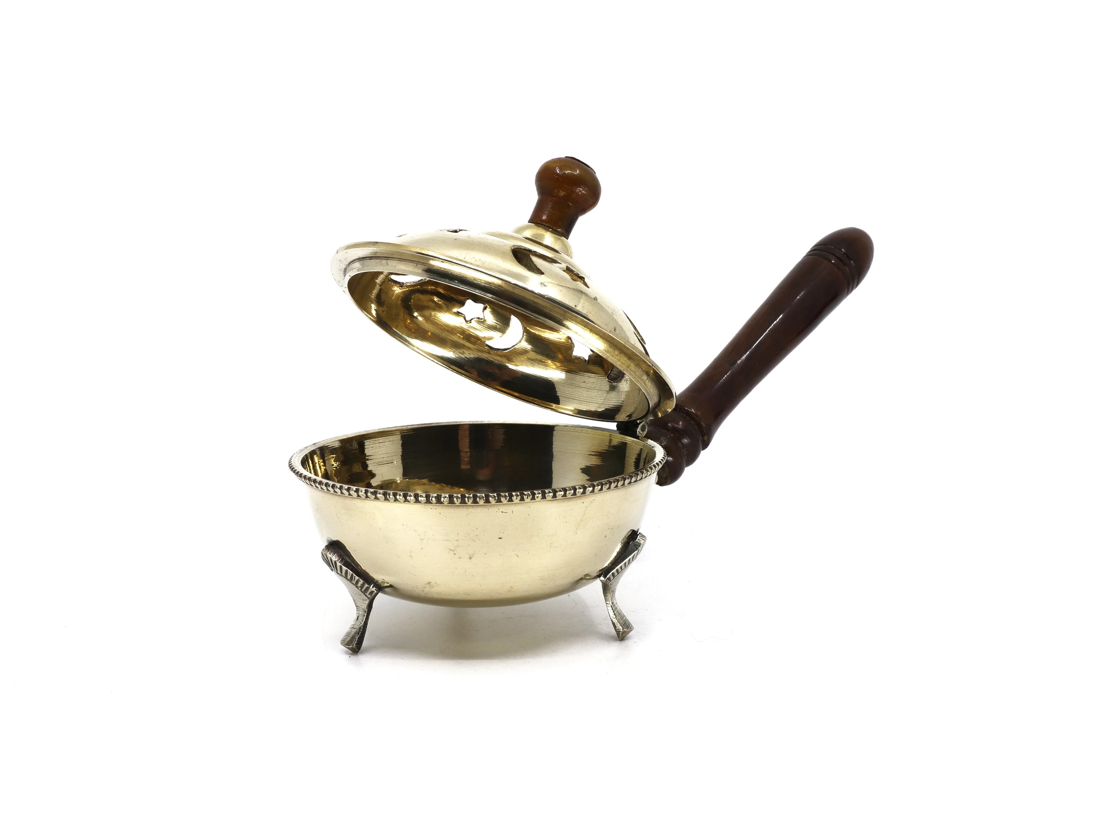 Brass Resin Burner with wood handle