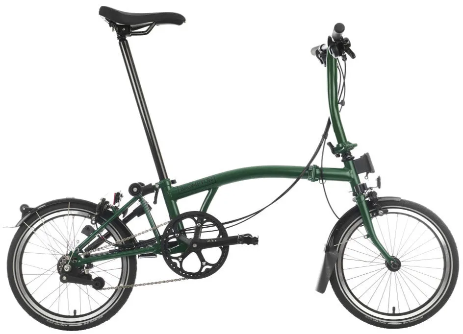 Brompton C Line M6L Black Edition Folding Bike - Racing Green
