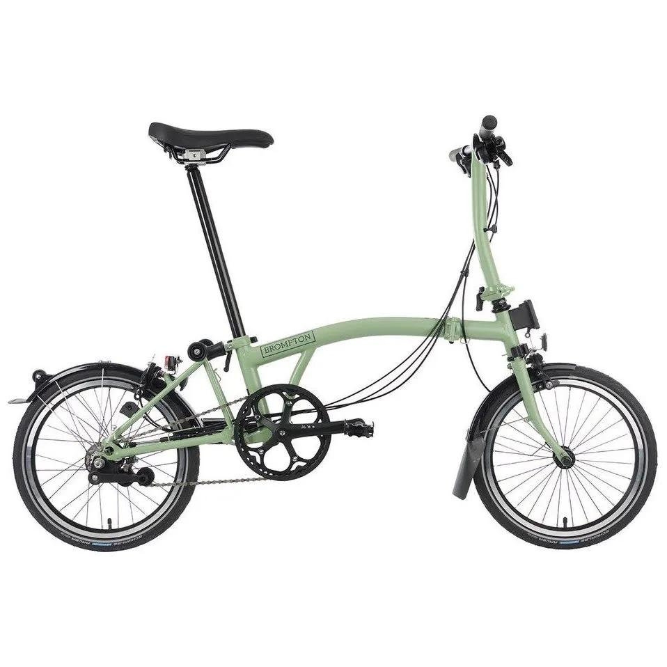 Brompton C Line S6L Black Edition Folding Bike - Matcha Green