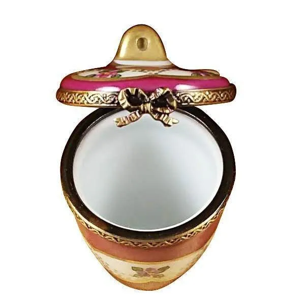 Burgundy Urn with Gold Handle