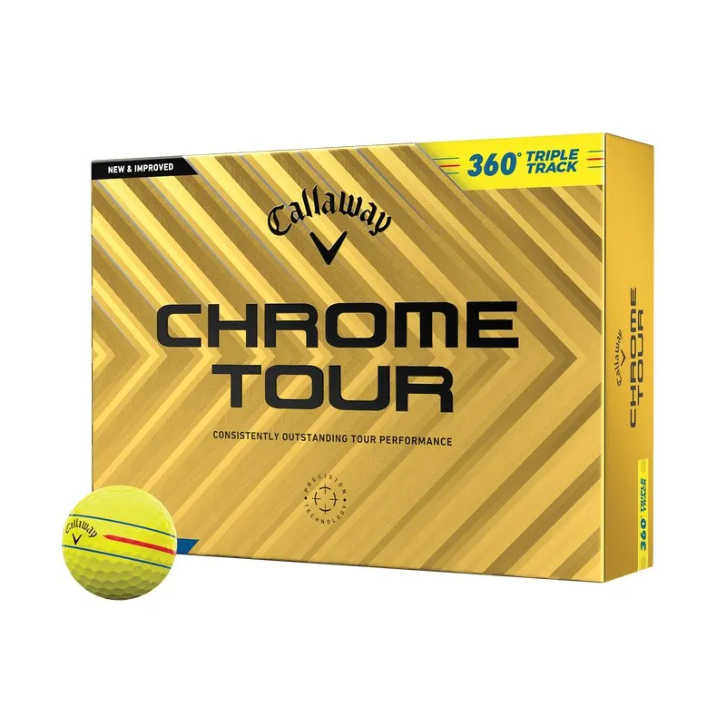 Callaway Chrome Tour Yellow 360 Triple Track Golf Balls