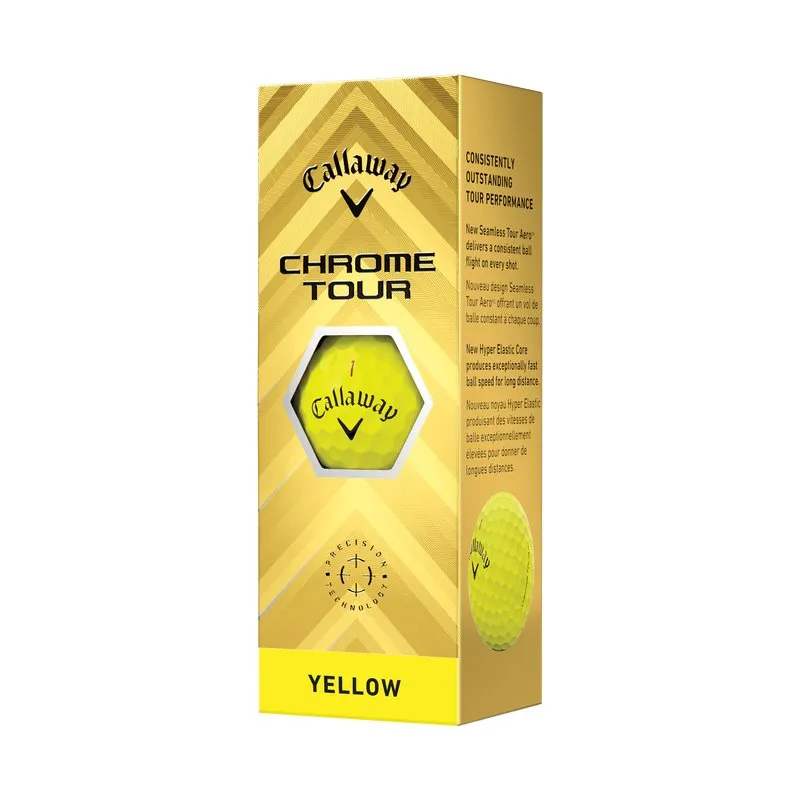 Callaway Chrome Tour Yellow Personalized Golf Balls