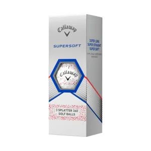 Callaway Supersoft Splatter 360 Golf Balls - White/Red