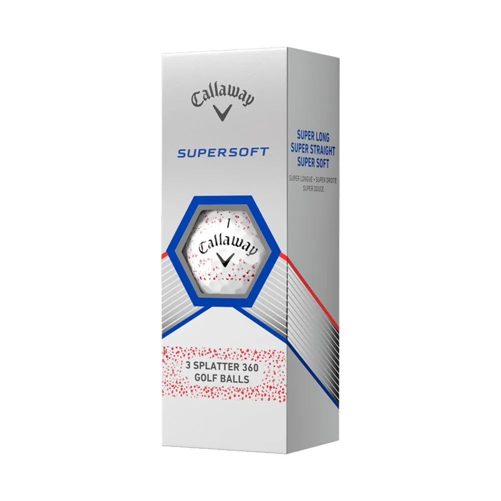 Callaway Supersoft Splatter 360 Golf Balls - White/Red