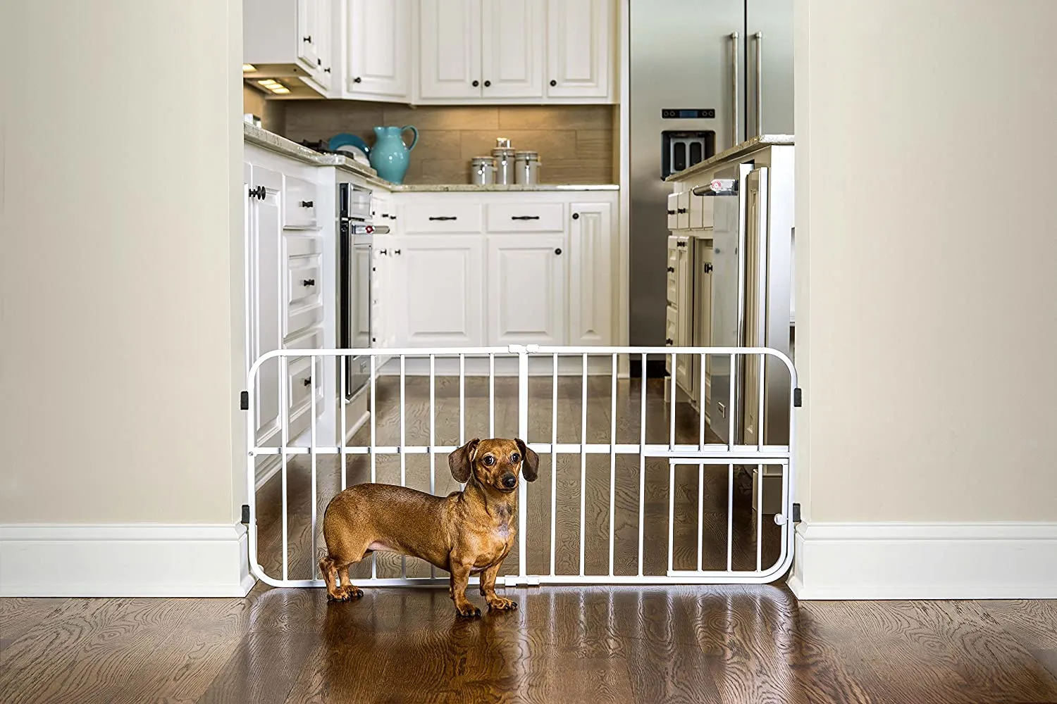 Carlson Pet Products 0618DS Mini Tuffy Metal Expandable Pet Gate, White!