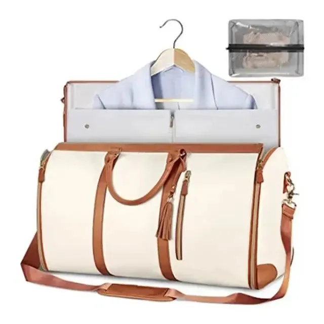 Carry-On Foldable PU Leather Garment Bag