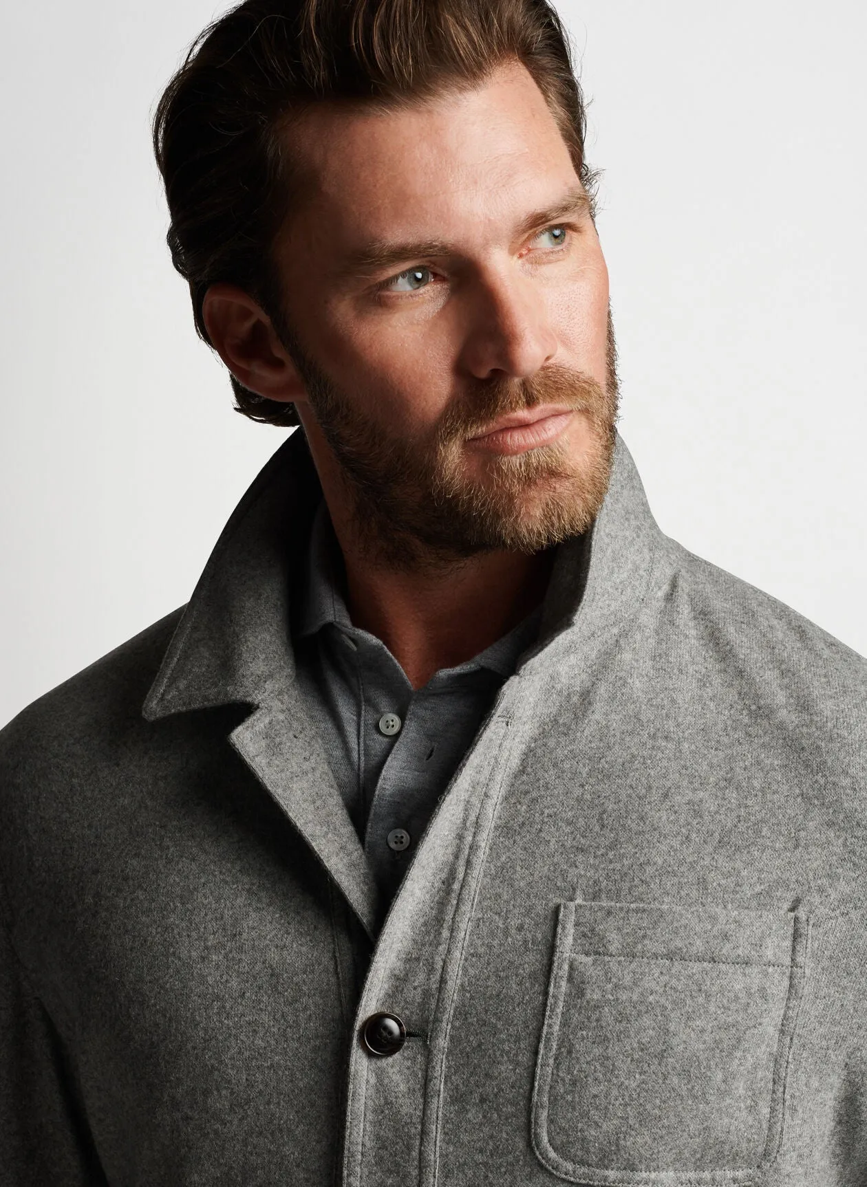 Cashmere Chore Coat in Gale Grey