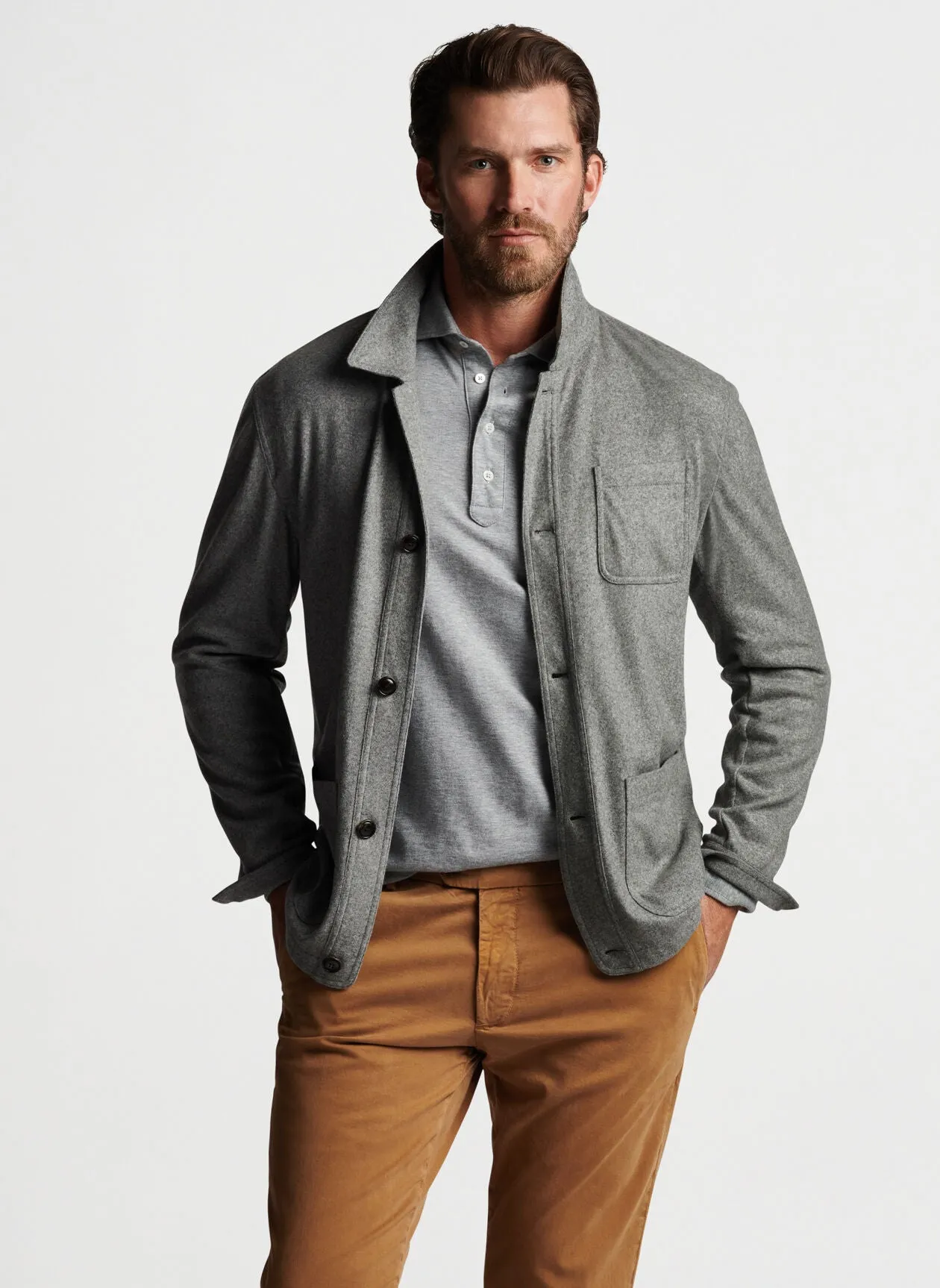 Cashmere Chore Coat in Gale Grey