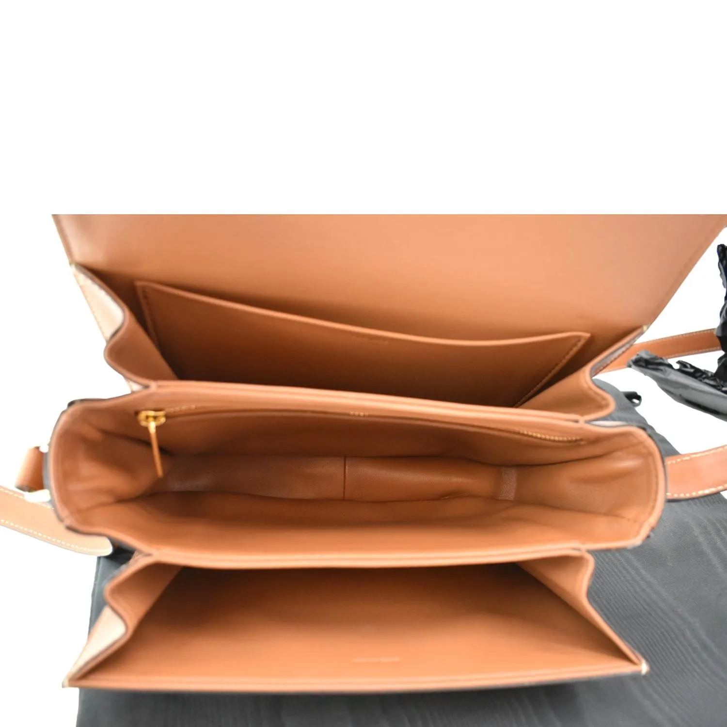 CELINE Classique Triomphe Calfskin Leather Shoulder Bag Tan