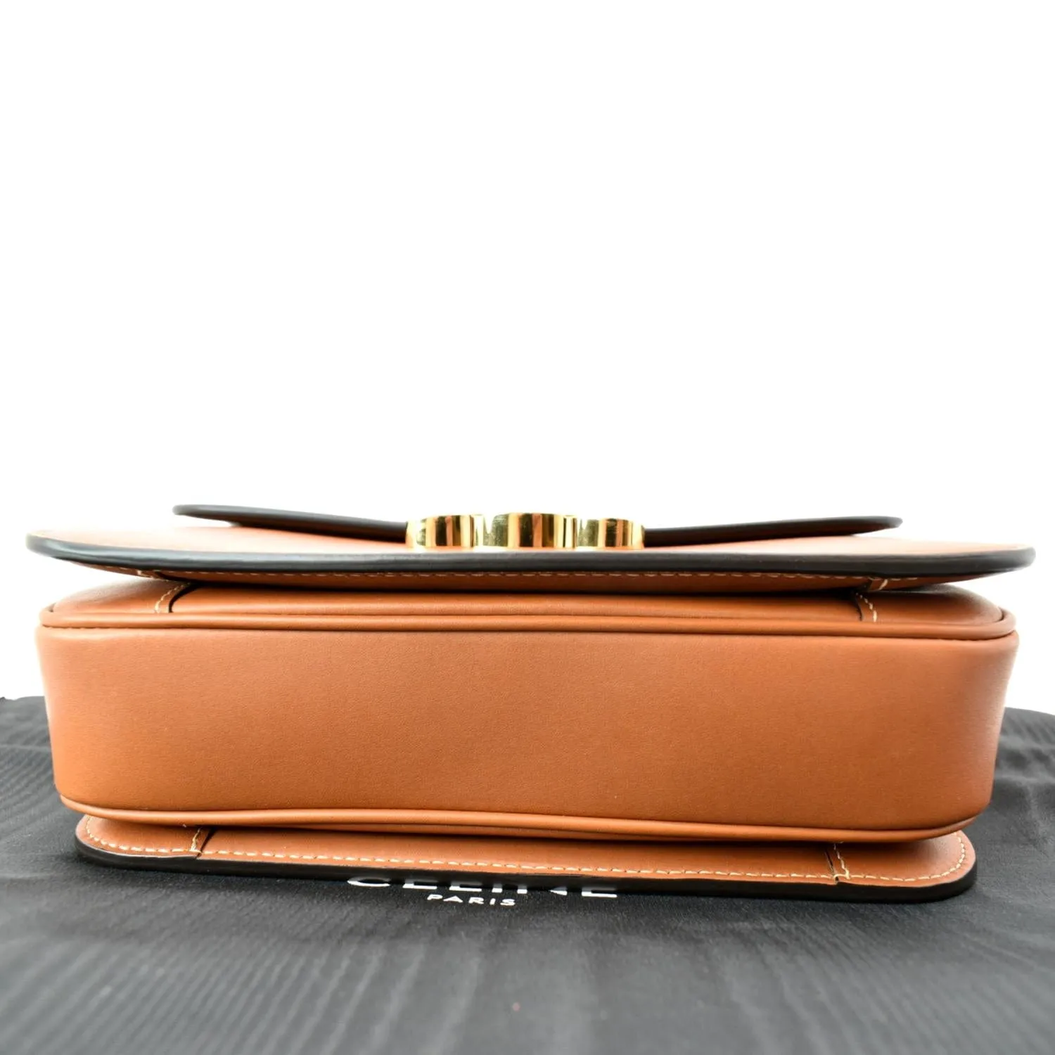 CELINE Classique Triomphe Calfskin Leather Shoulder Bag Tan