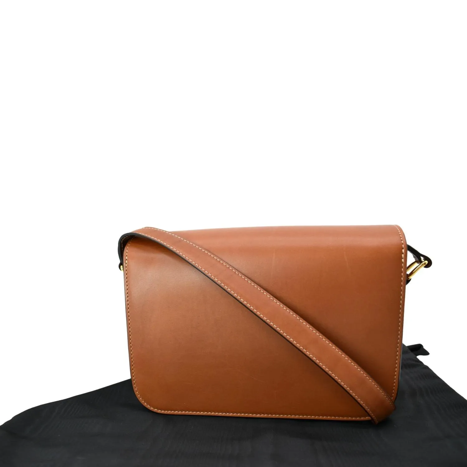 CELINE Classique Triomphe Calfskin Leather Shoulder Bag Tan