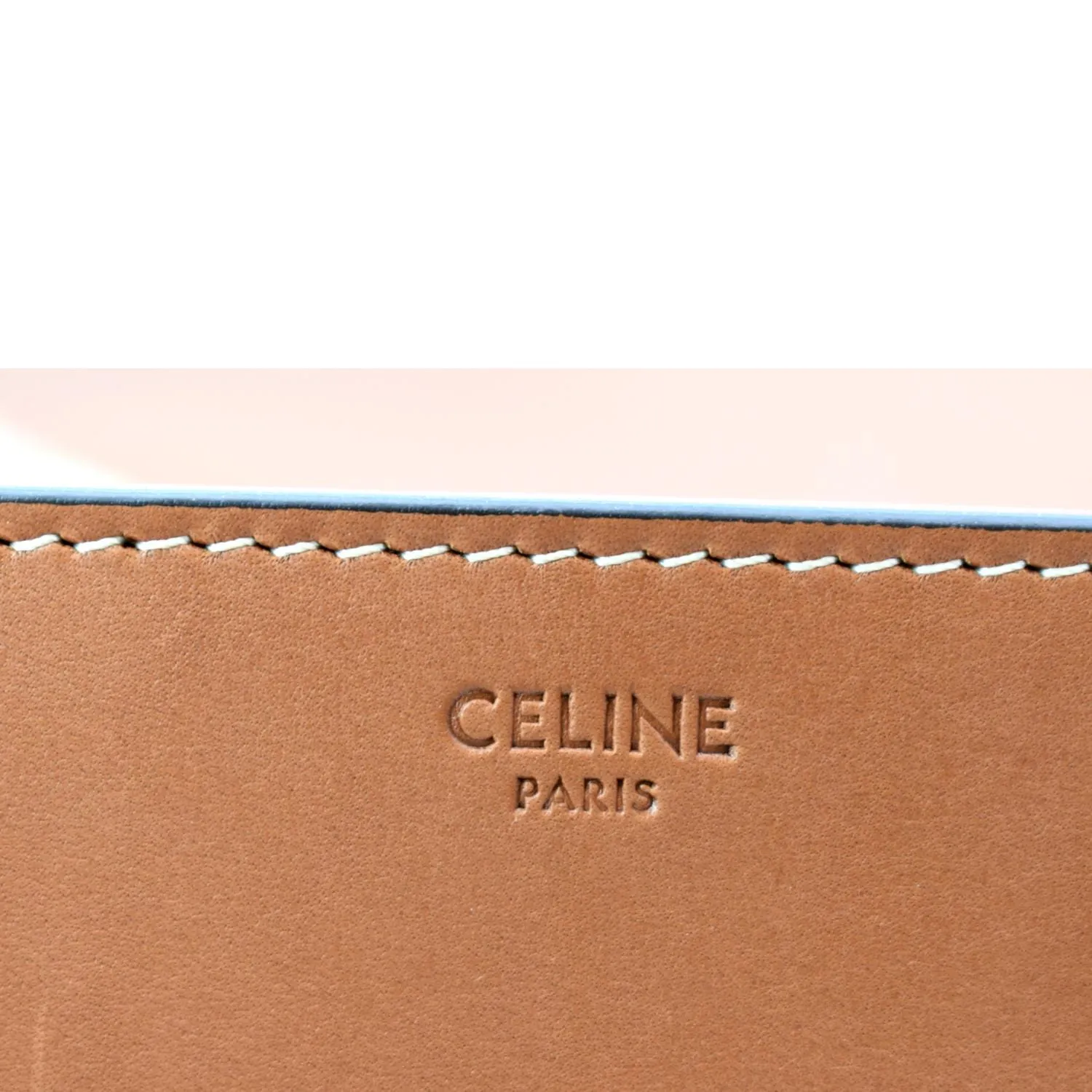 CELINE Classique Triomphe Calfskin Leather Shoulder Bag Tan