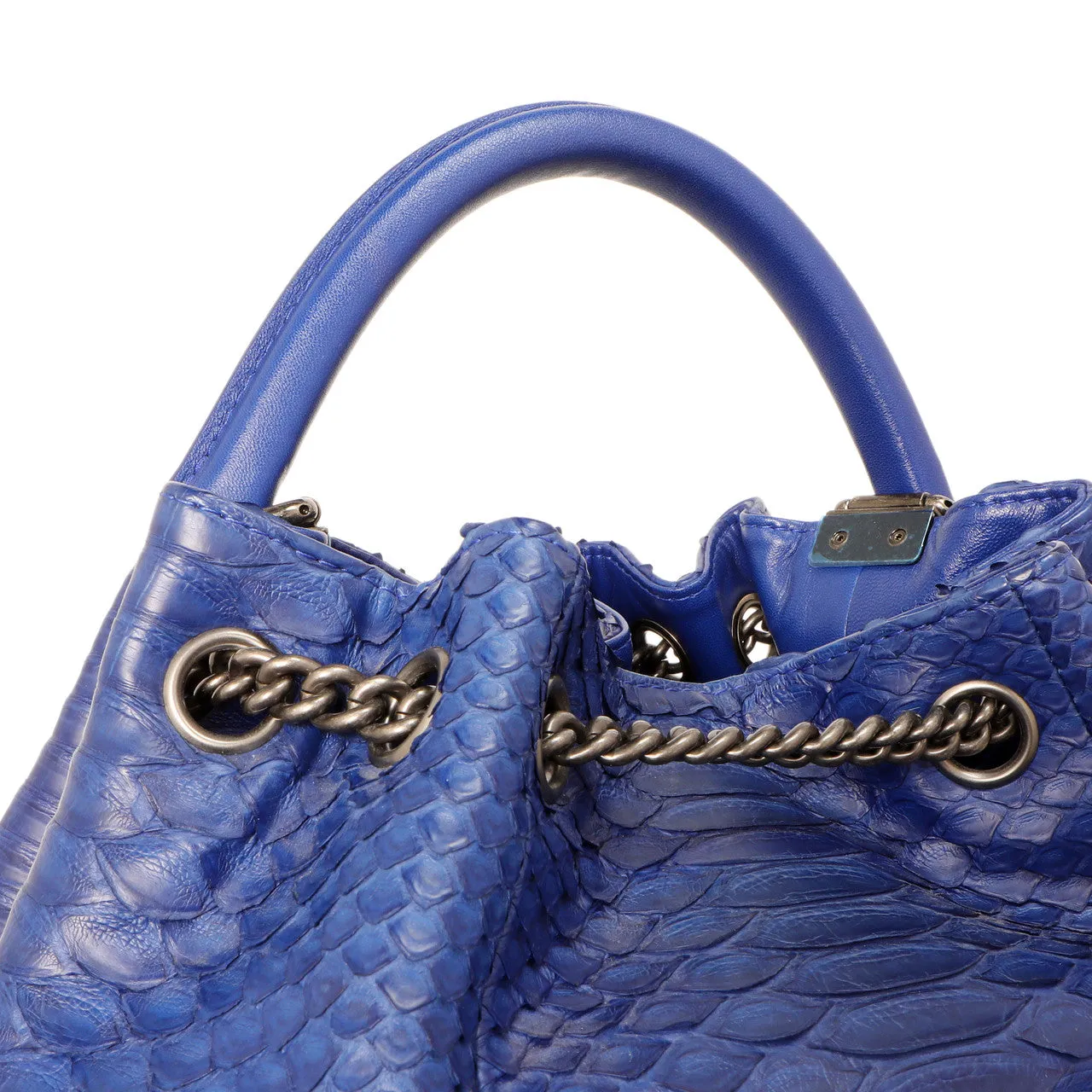 Chanel Blue Python Urban Luxury Drawstring Backpack