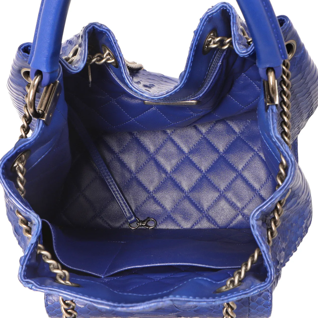 Chanel Blue Python Urban Luxury Drawstring Backpack