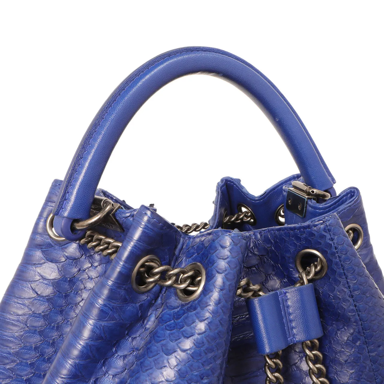Chanel Blue Python Urban Luxury Drawstring Backpack