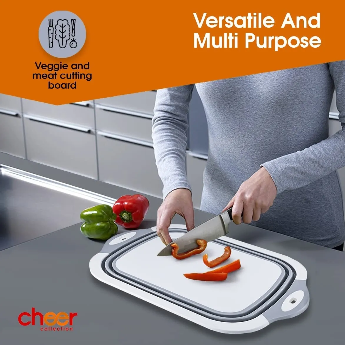 Cheer Collection Collapsible Cutting Board