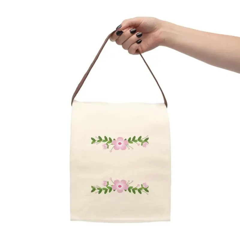 Chic Floral Canvas Lunch Bag for Stylish Days