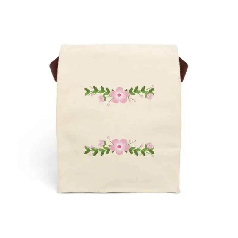 Chic Floral Canvas Lunch Bag for Stylish Days