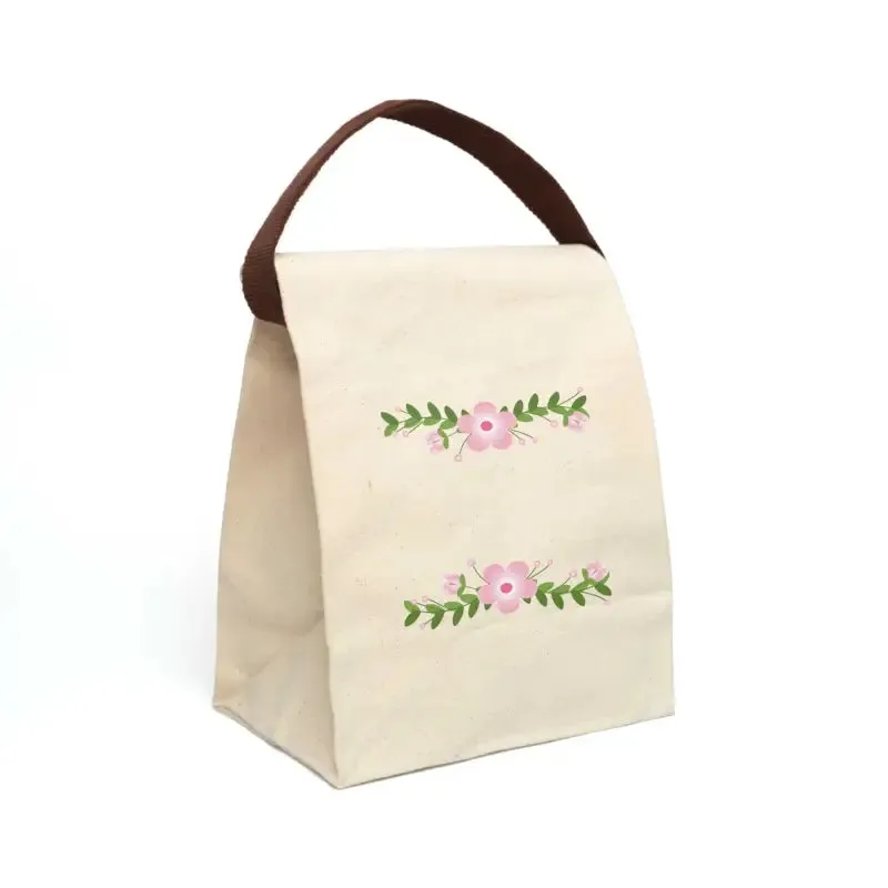 Chic Floral Canvas Lunch Bag for Stylish Days