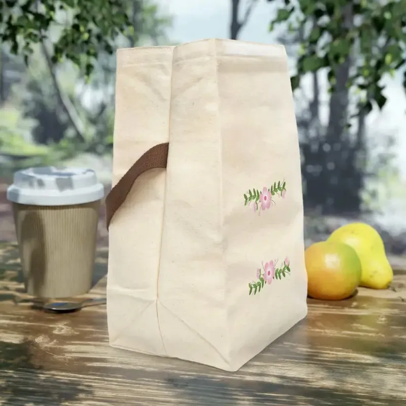 Chic Floral Canvas Lunch Bag for Stylish Days