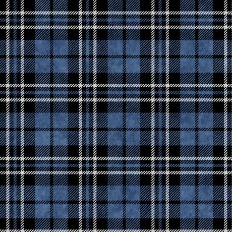 Chip Shot by Quilting Treasures PLAID/BLUE