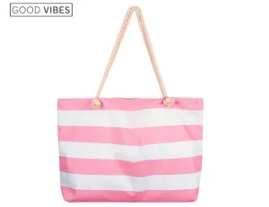 Cool Vibes - Retro Strope Jumbo Beach Bag