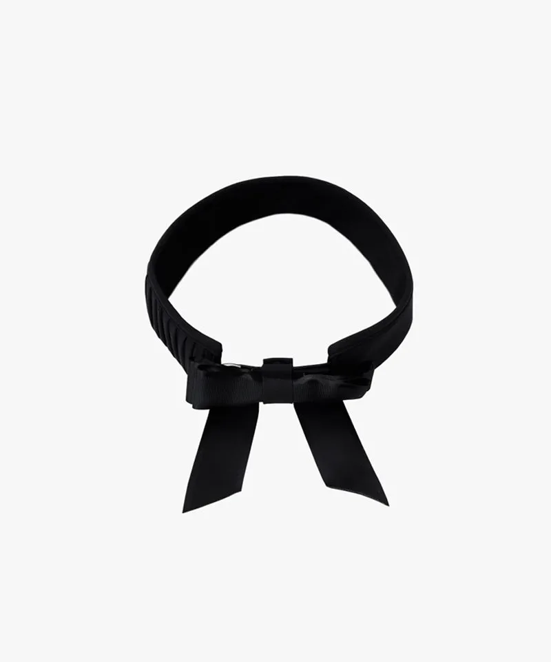 CREVE NINE: Gather Ribbon Sun Visor - Black