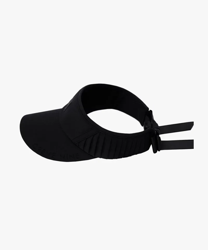 CREVE NINE: Gather Ribbon Sun Visor - Black