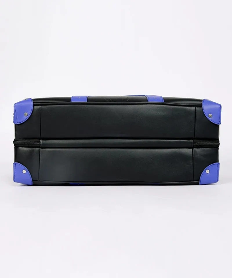 CREVE NINE:  Product Name Symbol Punching Boston Bag - Black Blue