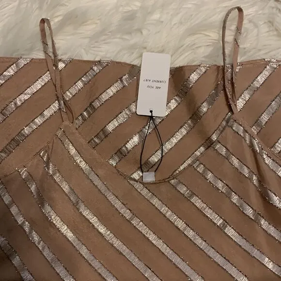 CURRENT AIR Large spaghetti strap top with matching mini skirt