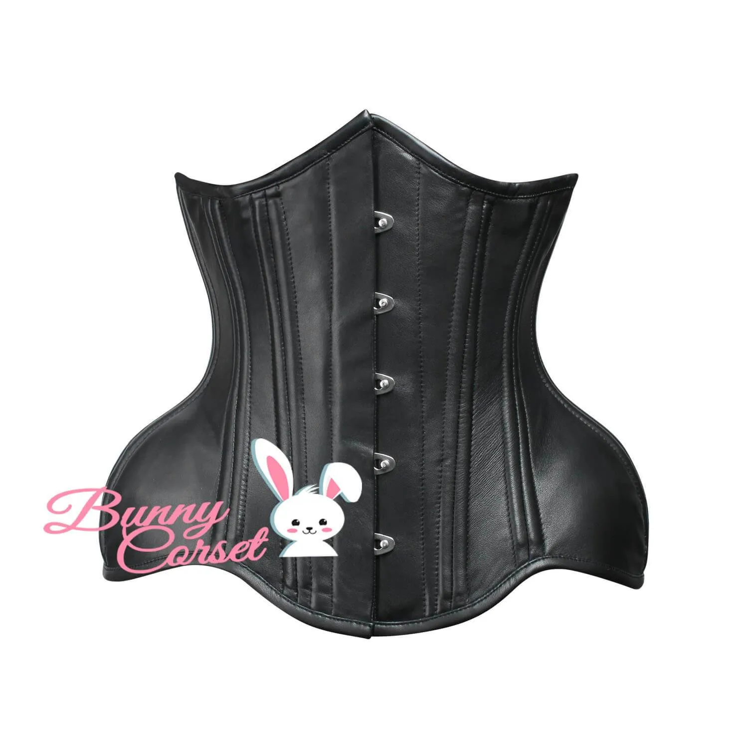Curvy Black Faux Leather Waist Trainer Corset