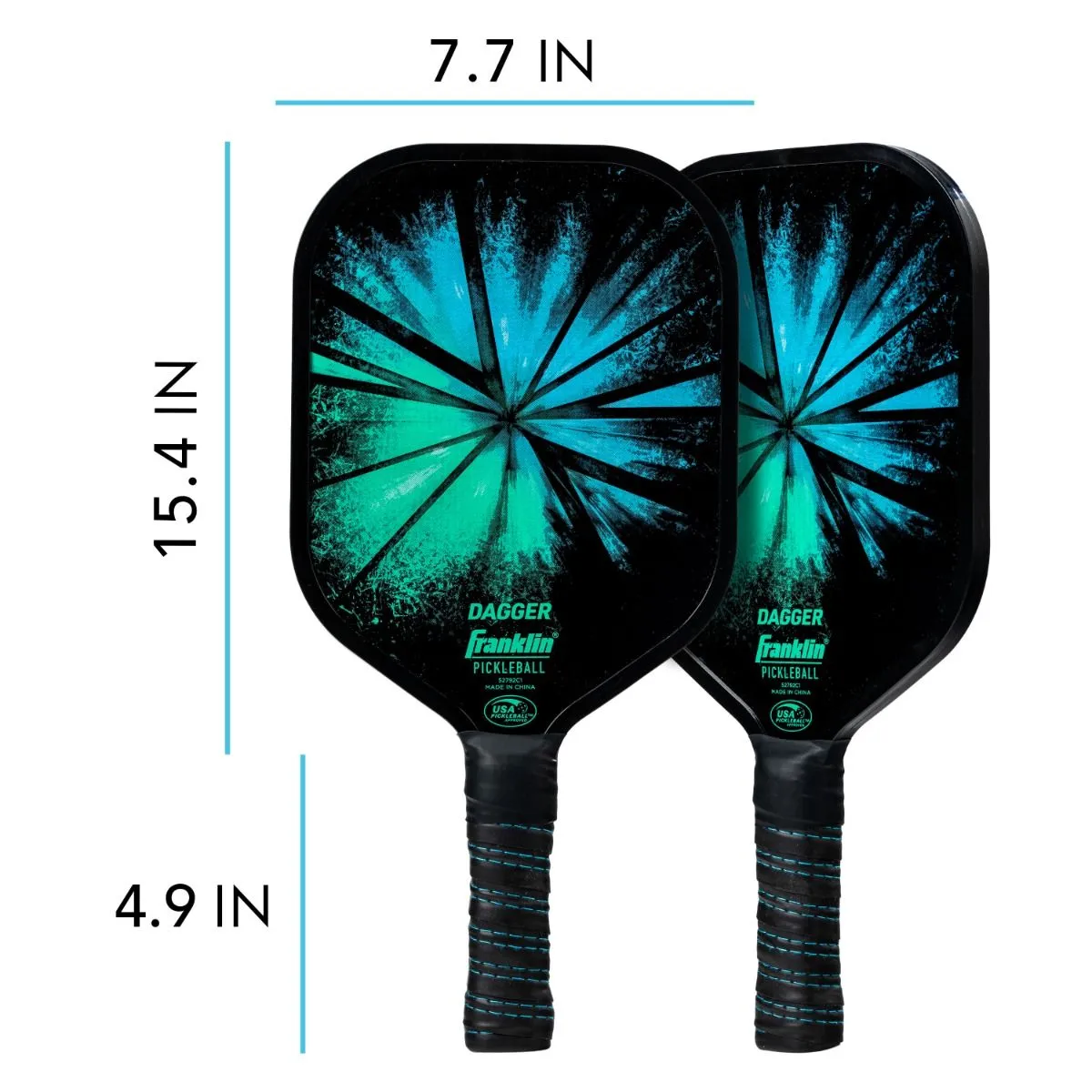 Dagger Fiberglass Pickleball Paddles and Balls - 2 Player Set