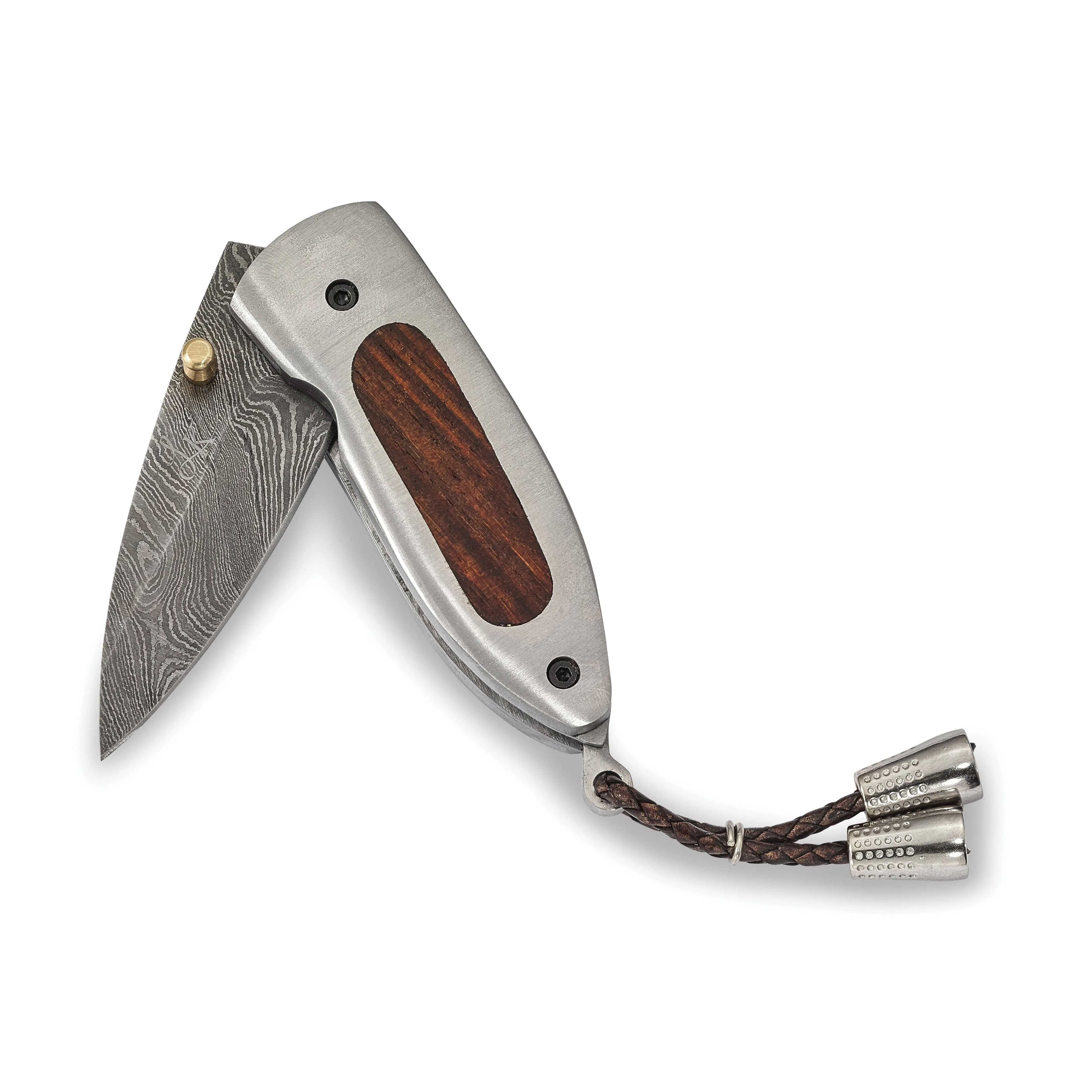 Damascus Steel Blade Tali Wood Handle Knife