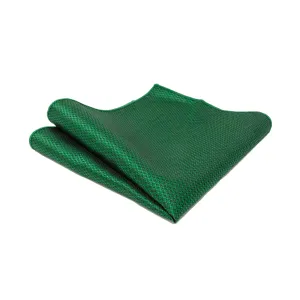Dark Green Emerald Silk Pattern Pocket Square
