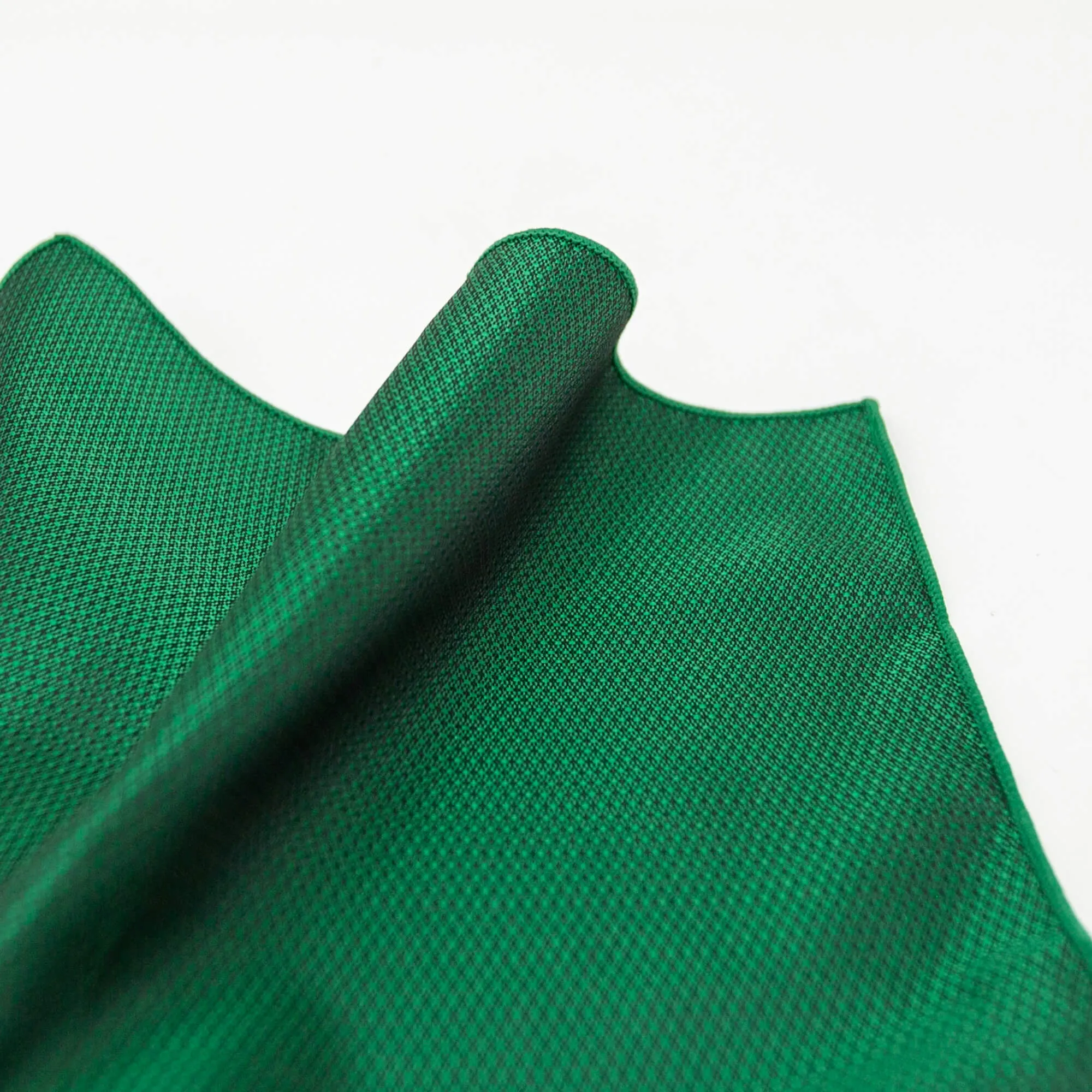 Dark Green Emerald Silk Pattern Pocket Square