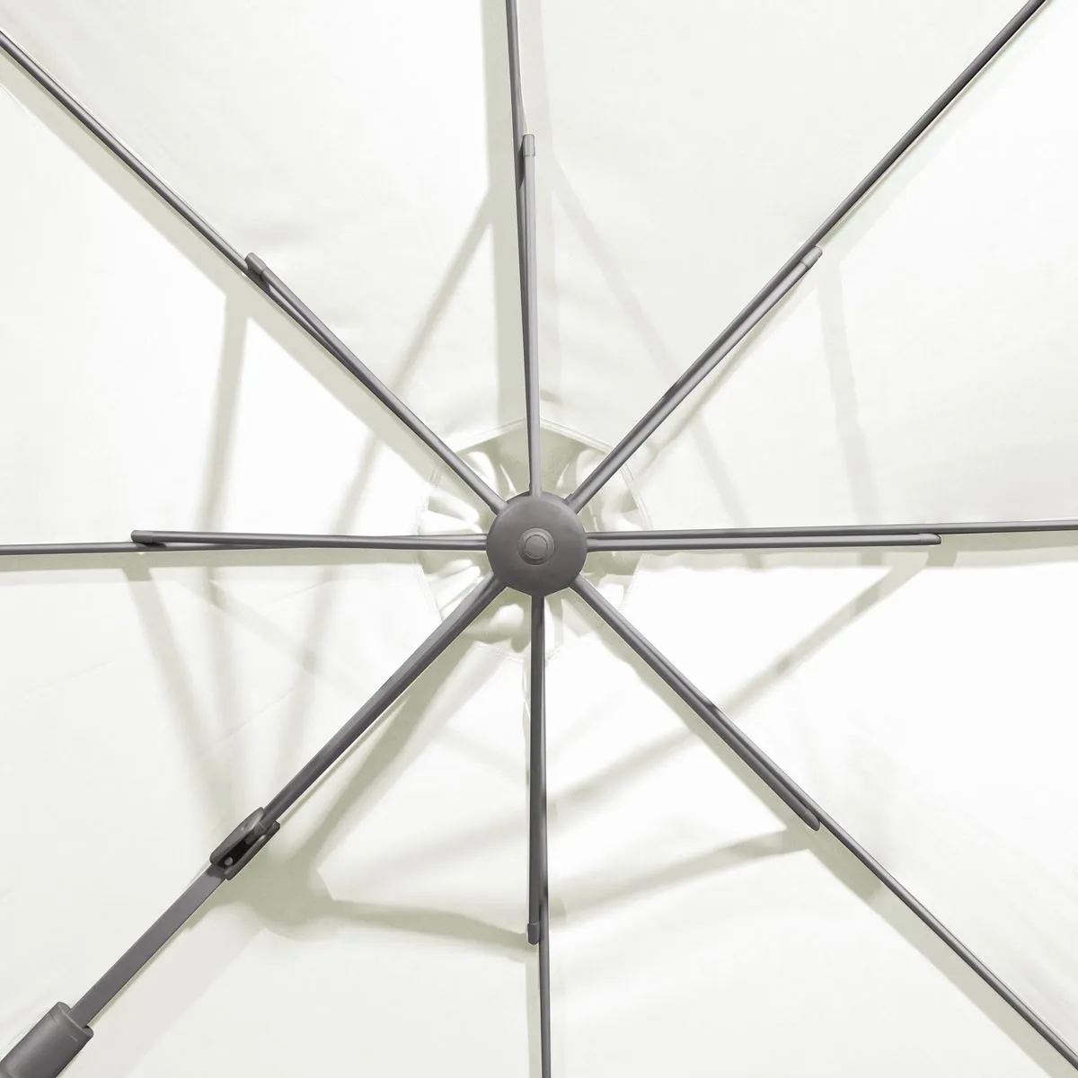 Dellonda Ø3m Garden/Patio Cantilever Parasol/Umbrella with Crank Handle, 360° Rotation, Tilt and Cover, Cream