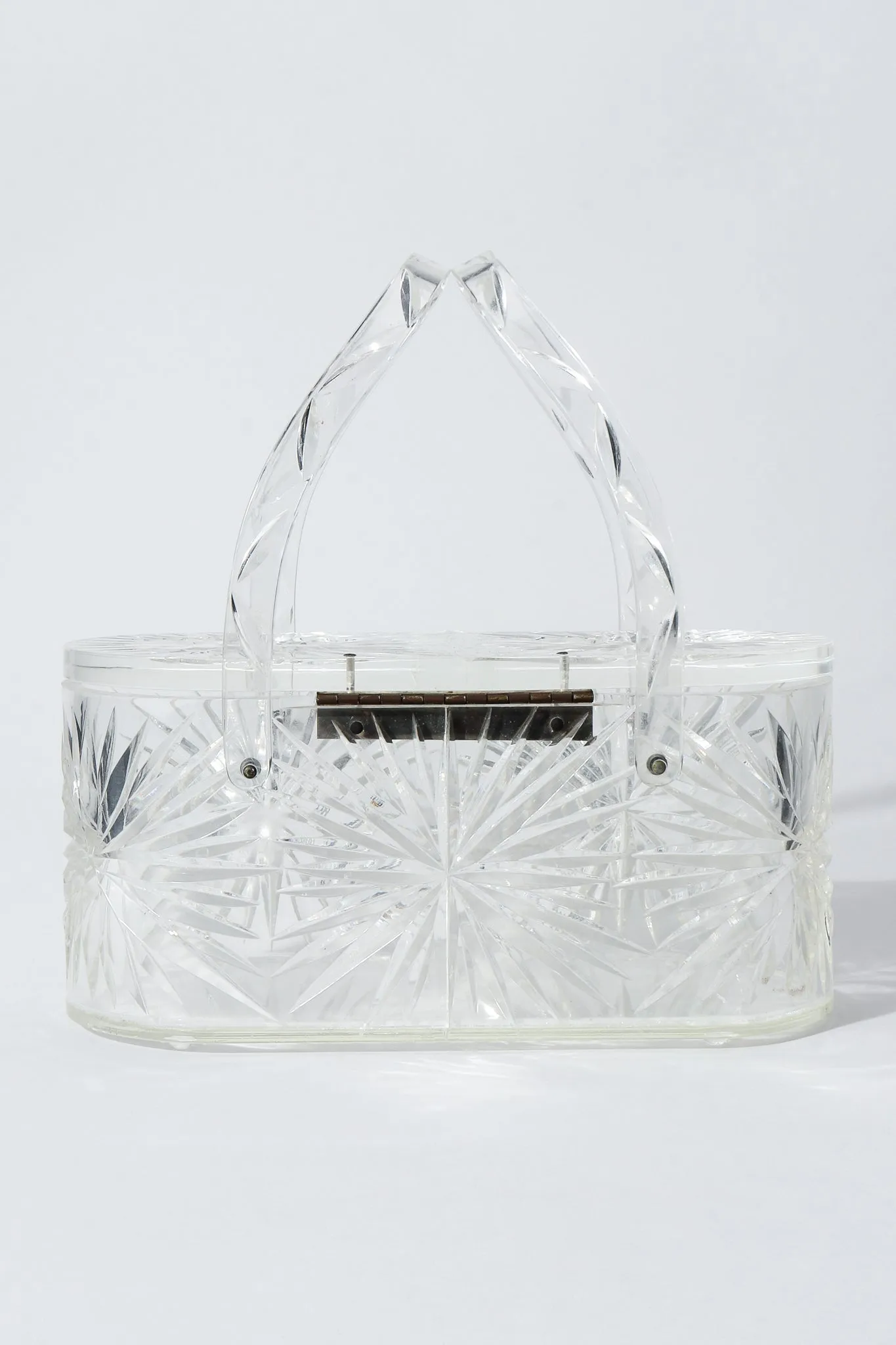 Diamond-Cut Lucite Box Bag