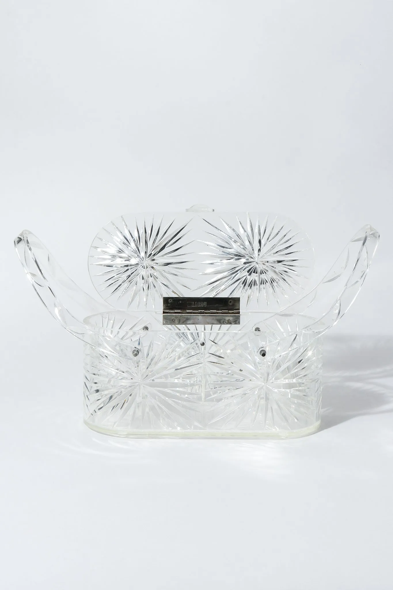Diamond-Cut Lucite Box Bag