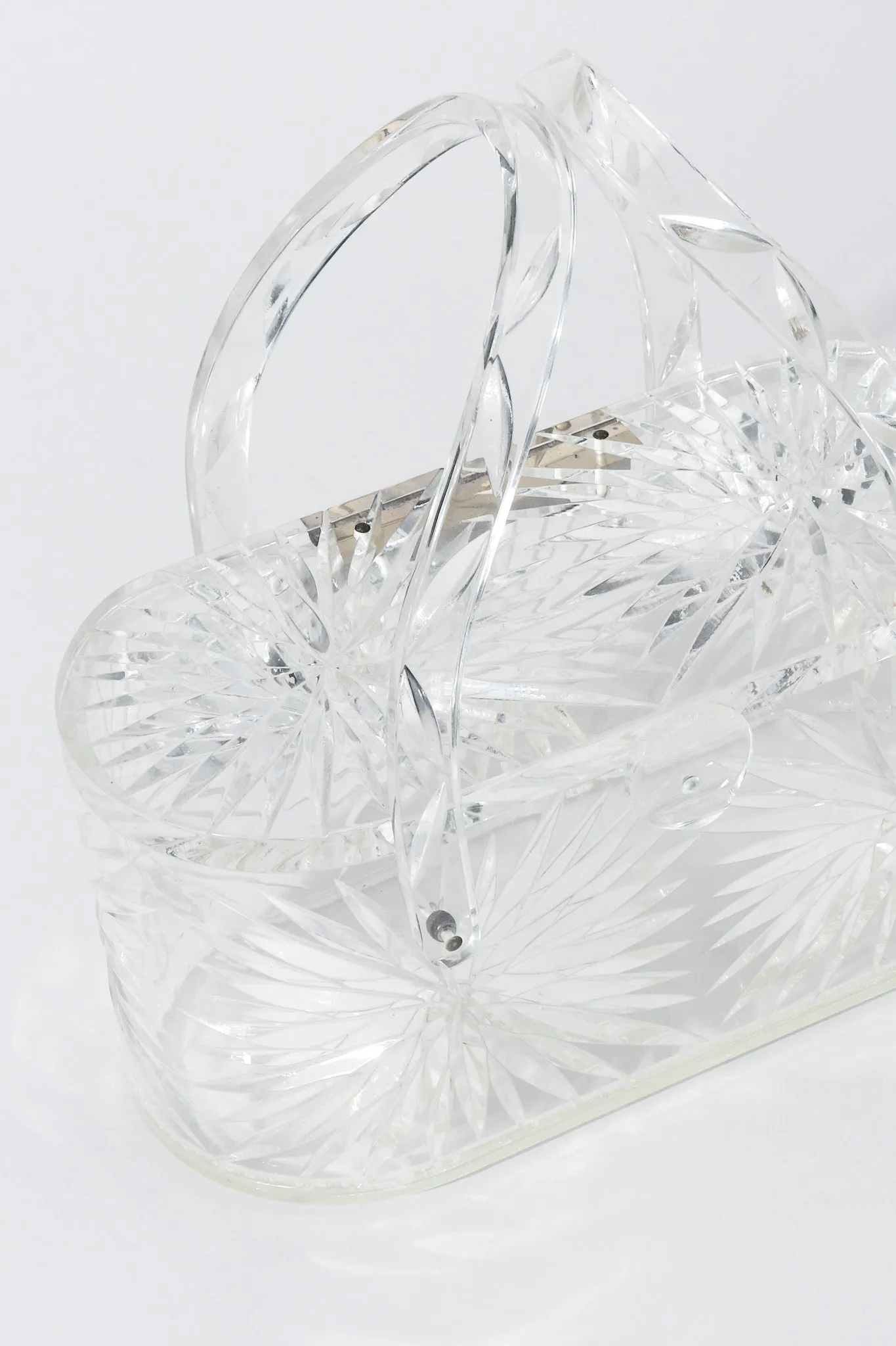 Diamond-Cut Lucite Box Bag