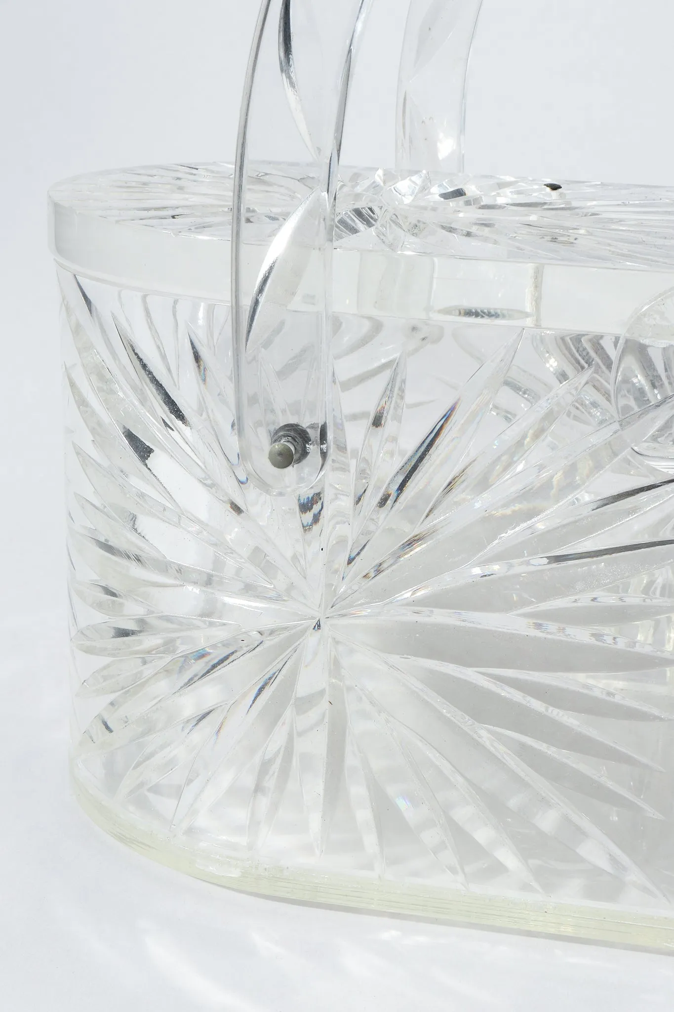 Diamond-Cut Lucite Box Bag