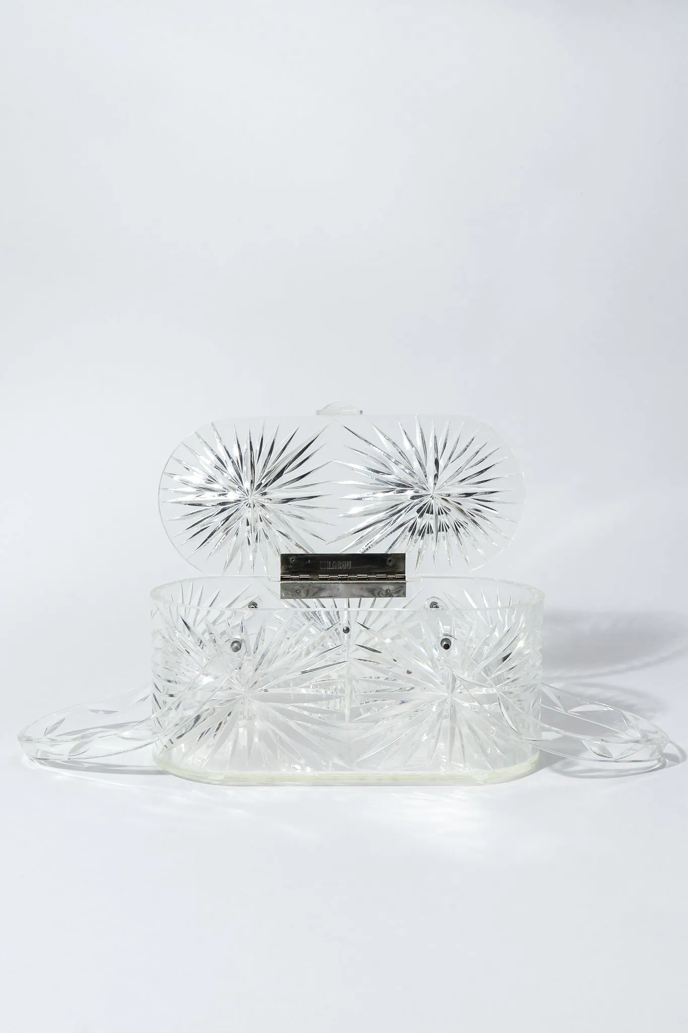 Diamond-Cut Lucite Box Bag