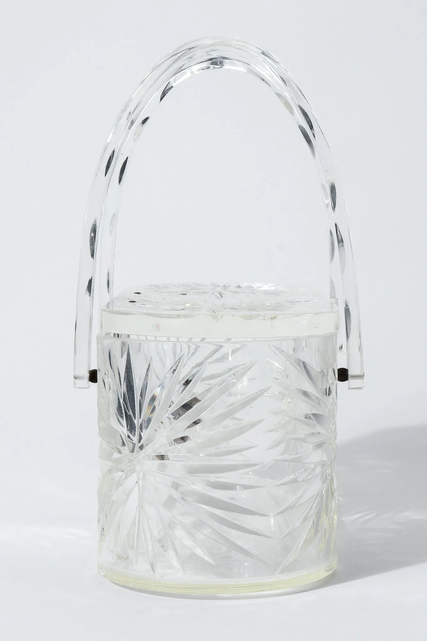 Diamond-Cut Lucite Box Bag