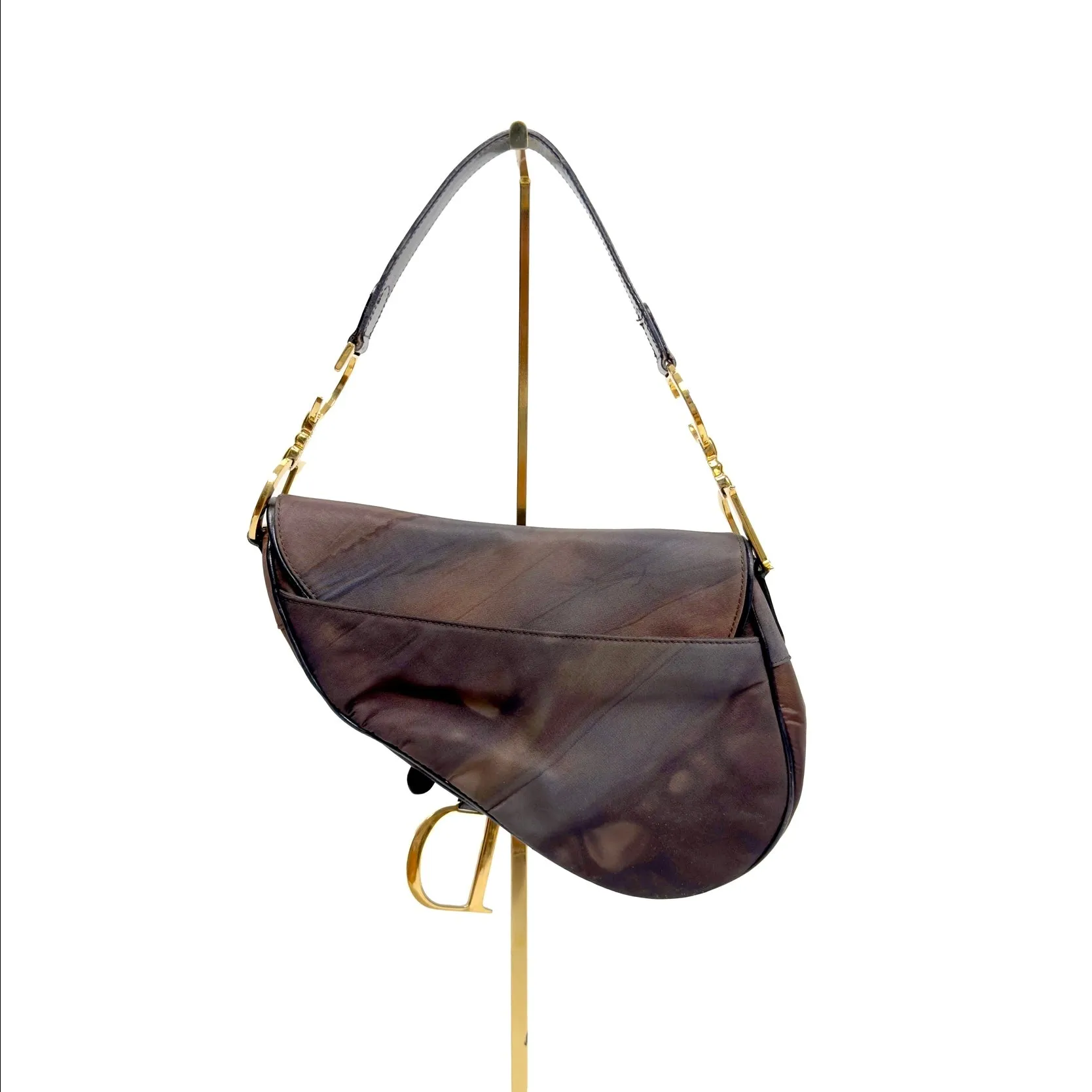 DIOR chocolate swirl saddle bag