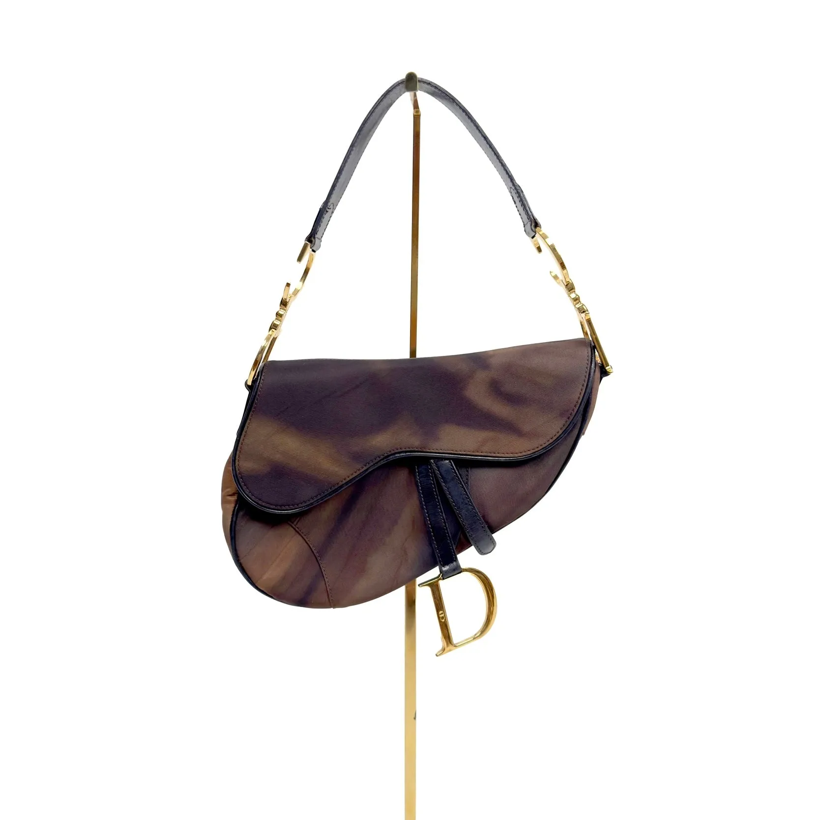 DIOR chocolate swirl saddle bag