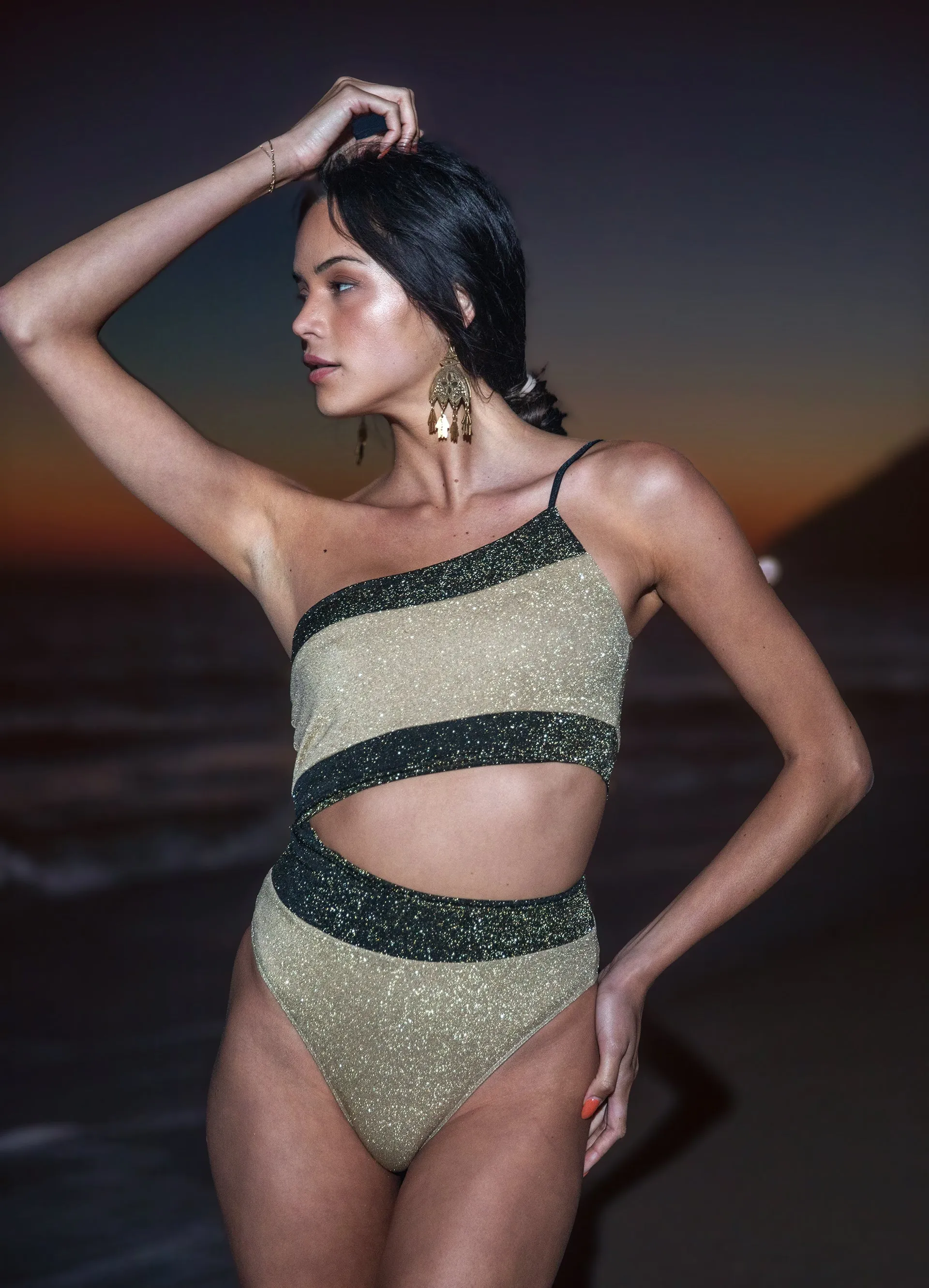 Disco One Shoulder Swimsuit